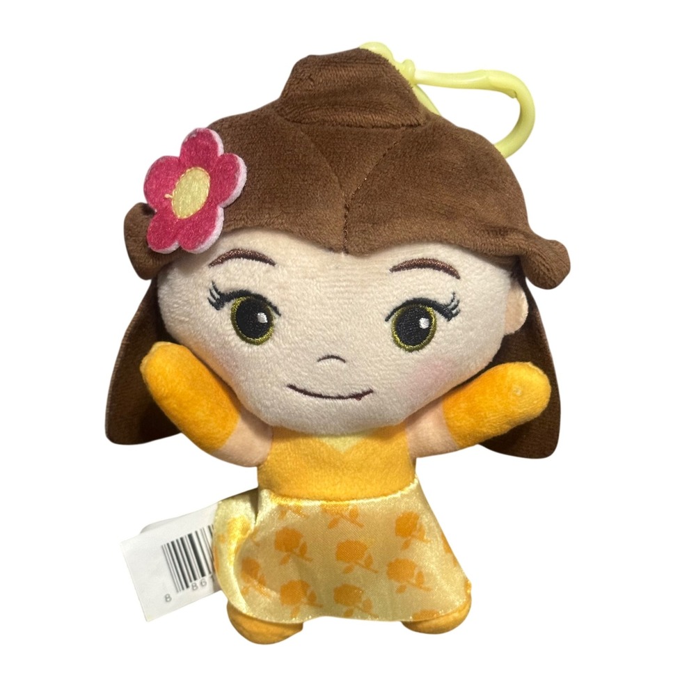 Disney Princess Belle Plush Keychain Clip Beauty and the Beast Just Play 8"